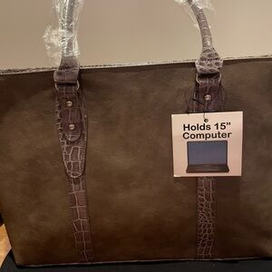 NWT Commuter Tote/Handbag  Holds 15” Computer, great interior storage. Elegant.